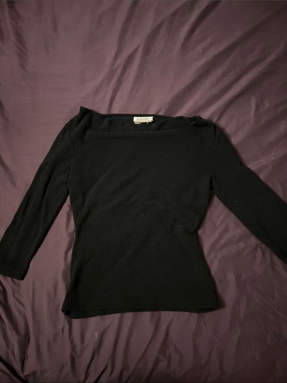 Apt. 9 Black Boatneck Long-Sleeve Knit Top